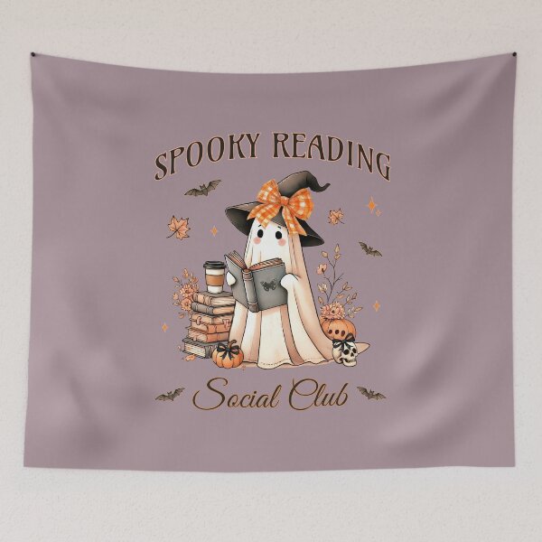 Item preview, Spooky Reading Social Club - Coquette Aesthetic Halloween designed and sold by CozyLightsStore.