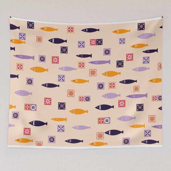 Item preview, Funny sardines pattern designed and sold by ElizabethCoelho.