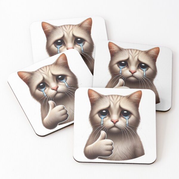 Item preview, Thumbs Up Crying Cat designed and sold by JediKittenWars.