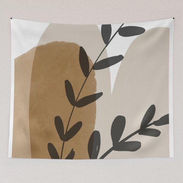 Item preview, Best Boho Style Abstract Art with Overlapping Black Leaves designed and sold by El-kaeed.