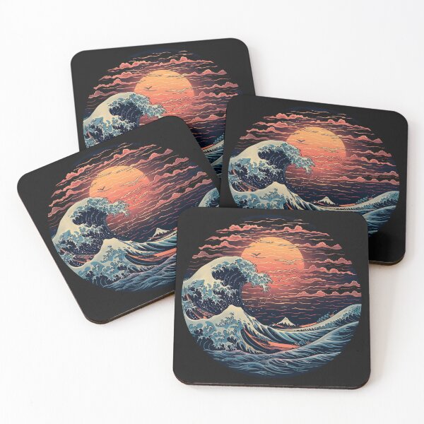 Item preview, Wavy Ocean T-shirt, Stylized, Sunset designed and sold by Mimmie-Digital.