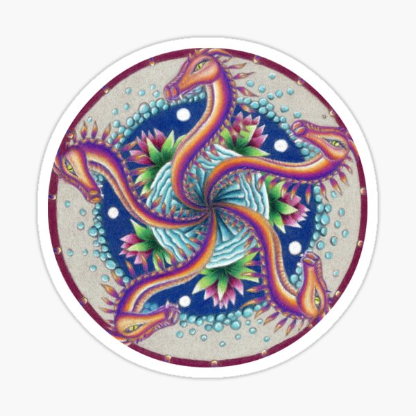 Dragon Dance Mandala Sticker
