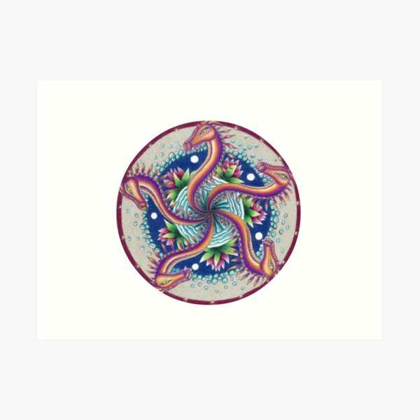 Dragon Dance Mandala Art Print