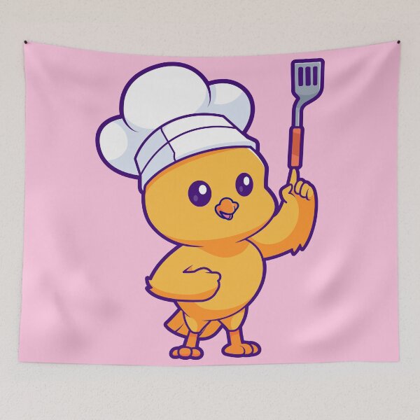 Item preview, Cute Chicken Chef Holding Spatula Cartoon Vector Icon Illustration designed and sold by hjian8219.