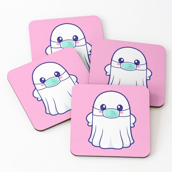 Item preview, Cute Ghost Wearing Medical Mask Cartoon Vector Icon Illustration designed and sold by hjian8219.