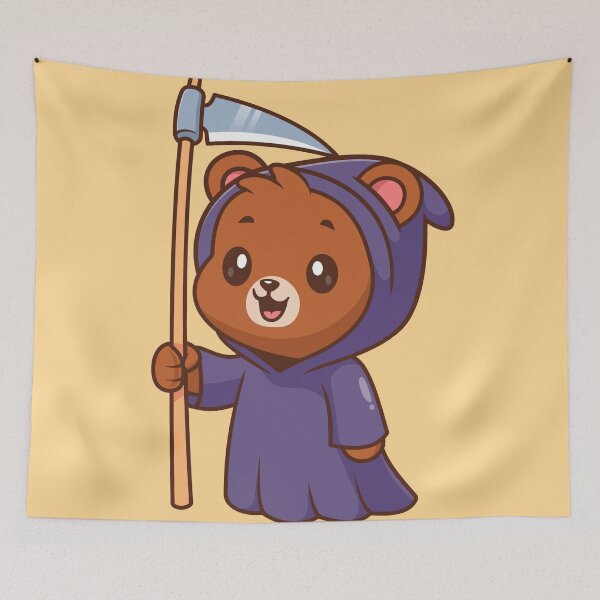 Item preview,  Cute Bear Grim Reaper Cartoon Vector Icon Illustration designed and sold by hjian8219.