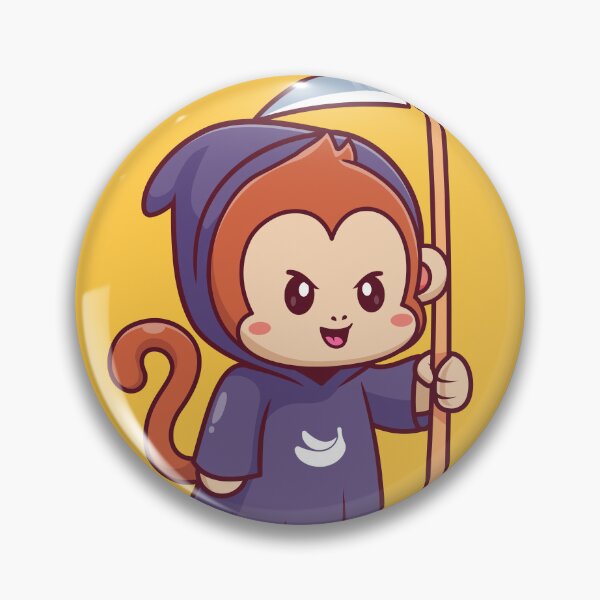 Item preview, Cute Monkey Grim Reaper Cartoon Vector Icon Illustration designed and sold by hjian8219.