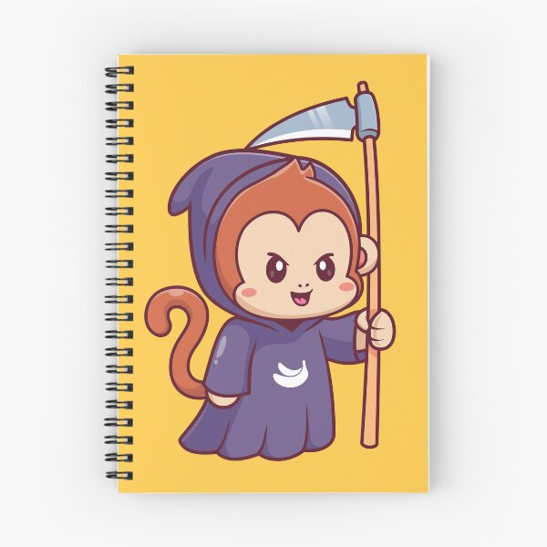 Item preview, Cute Monkey Grim Reaper Cartoon Vector Icon Illustration designed and sold by hjian8219.