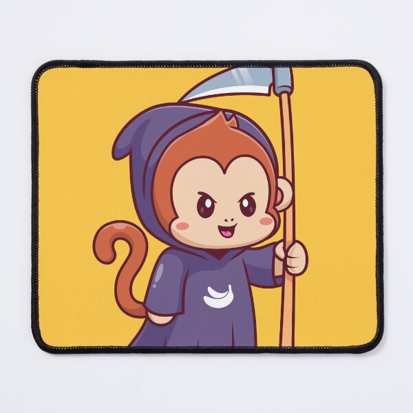 Item preview, Cute Monkey Grim Reaper Cartoon Vector Icon Illustration designed and sold by hjian8219.