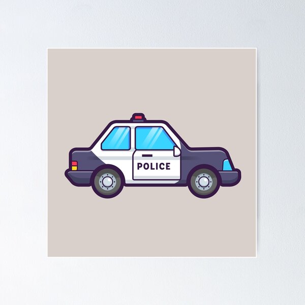 Item preview, Police Car Cartoon Vector Icon Illustration designed and sold by hjian8219.