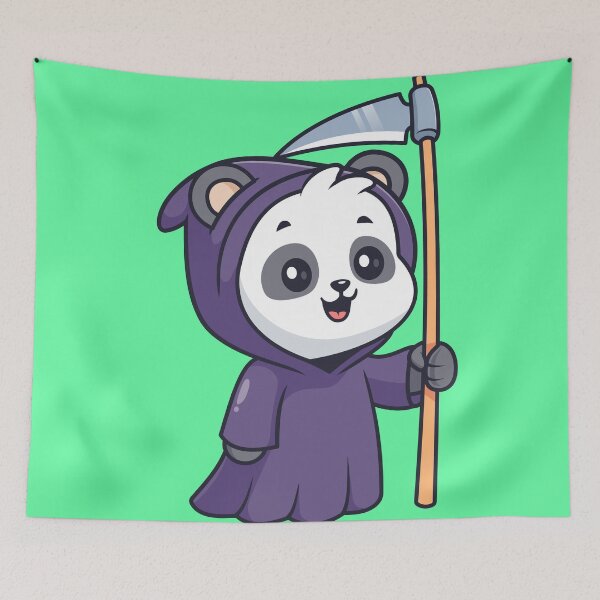 Item preview, Cute Polar Bear Grim Reaper Cartoon Vector Icon Illustration designed and sold by hjian8219.