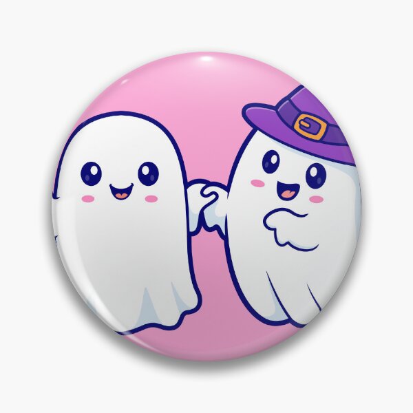 Item preview, Cute Witch Ghost Holding Hand Cartoon Vector Icon Illustration designed and sold by hjian8219.
