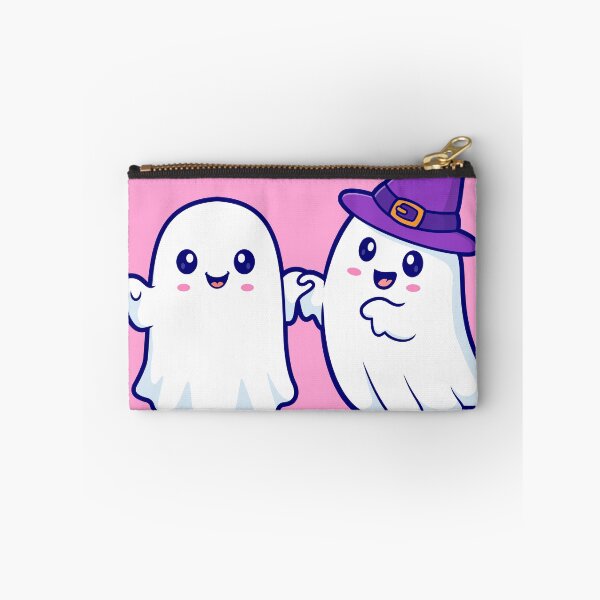 Item preview, Cute Witch Ghost Holding Hand Cartoon Vector Icon Illustration designed and sold by hjian8219.