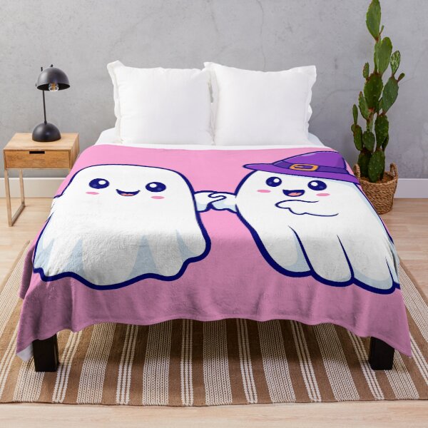 Item preview, Cute Witch Ghost Holding Hand Cartoon Vector Icon Illustration designed and sold by hjian8219.