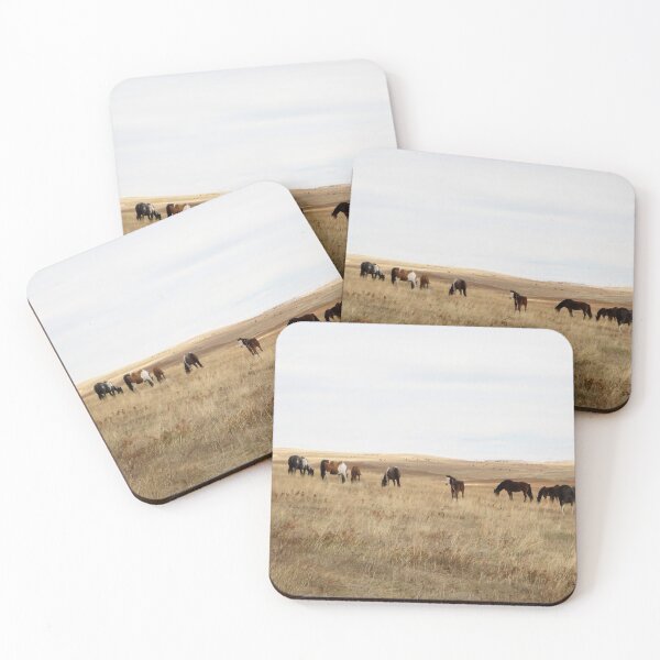 Item preview, Manada de caballos pastando en una suave colina seca designed and sold by Vivar Photo.