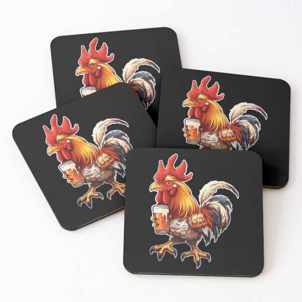 Item preview, Rooster Drinking A Beer designed and sold by VelvetRoom.