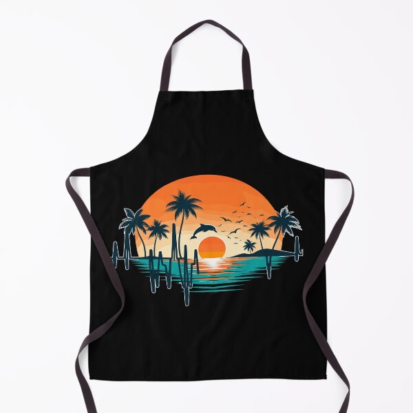 Item preview, Heartbeat With Tropical Palm Trees Beach Island And Dolphin designed and sold by Dressed For  Duty.