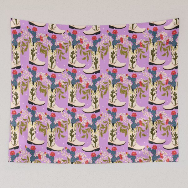 Item preview, Cowboy boot with cactus and Florals designed and sold by Bridgett3602.