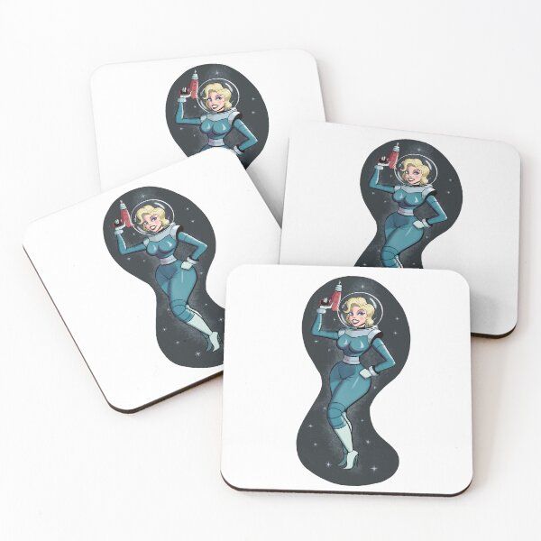 Item preview, Sexy Astronaut Pin-up Girl Retro Sci-Fi designed and sold by johnmgr21.