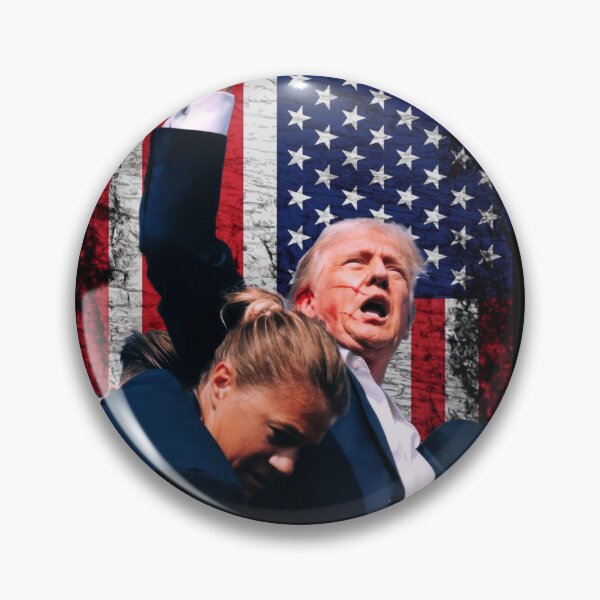 Item preview, Donald Trump Assassination Attempt With American Flag (taller, dark) designed and sold by squirrelyshirts.