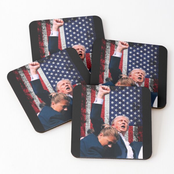 Item preview, Donald Trump Assassination Attempt With American Flag (taller, dark) designed and sold by squirrelyshirts.