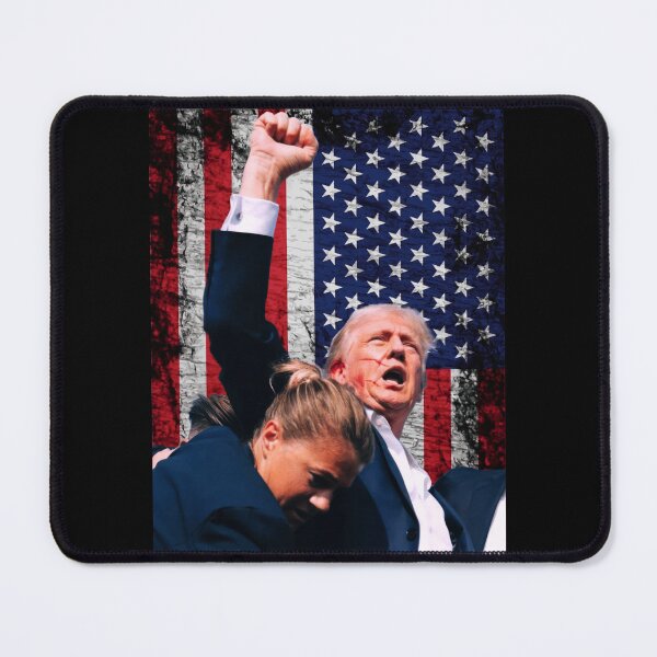 Item preview, Donald Trump Assassination Attempt With American Flag (taller, dark) designed and sold by squirrelyshirts.