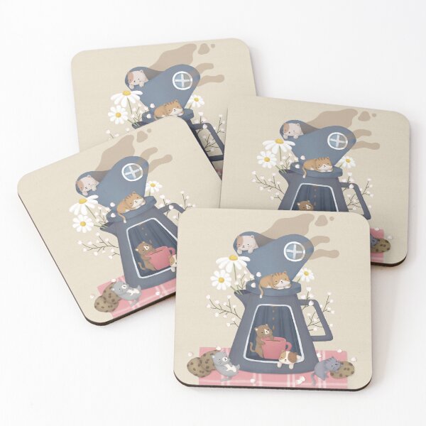 Item preview, Pour-over Coffee Dripper & Kittens Illustration Art designed and sold by Kyut-Yum.
