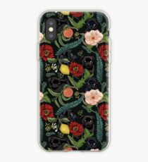 Botanical and Black Pugs iPhone Case