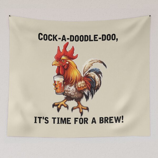 Item preview, Rooster Drinking A Beer (with Black Lettering) designed and sold by VelvetRoom.
