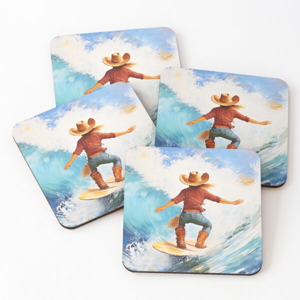 Item preview, Cowgirl Surfing, Surfer Cowgirl, Female, Ocean Waves designed and sold by EnchantedWishes.