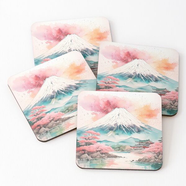 Item preview, Japan Mount Fuji Scene, Japanese Art, Cherry Blossom designed and sold by EnchantedWishes.