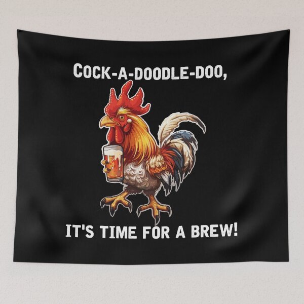 Item preview, Rooster Drinking A Beer (with White Lettering) designed and sold by VelvetRoom.
