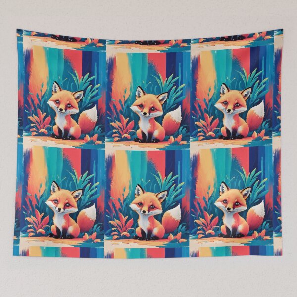 Artikelvorschau, Süßer Fuchs. Entzückender Fuchs, Aquarellfuchs, Fuchszeichnung, Blumenfuchs, Fuchsbild entworfen und verkauft von FoxVibes.