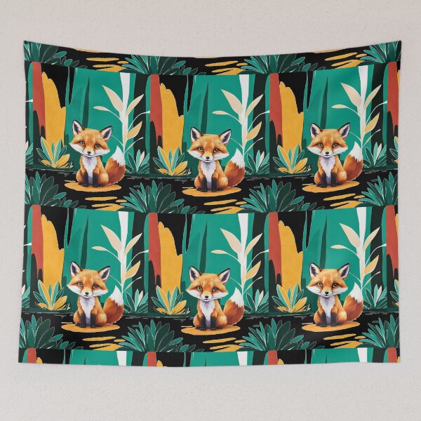 Artikelvorschau, Süßer Fuchs. Entzückender Fuchs, Aquarellfuchs, Fuchszeichnung, Blumenfuchs, Fuchsbild entworfen und verkauft von FoxVibes.