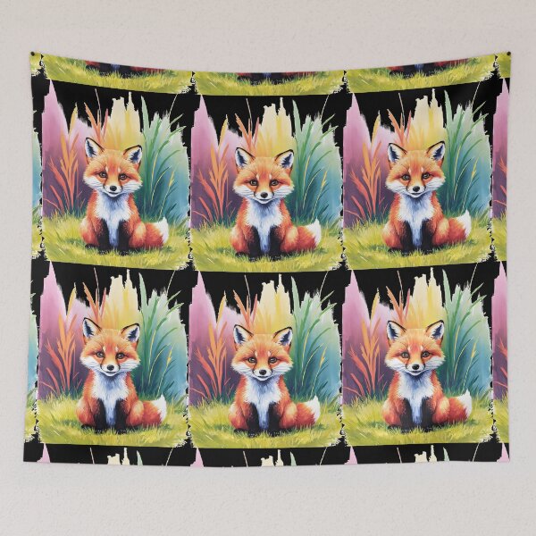 Item preview, Cute Fox. Adorable fox, watercolor fox, fox drawing, floral fox, fox image designed and sold by FoxVibes.