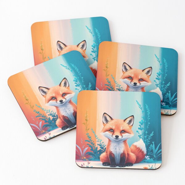 Item preview, Cute Fox. Adorable fox, watercolor fox, fox drawing, floral fox, fox image designed and sold by FoxVibes.