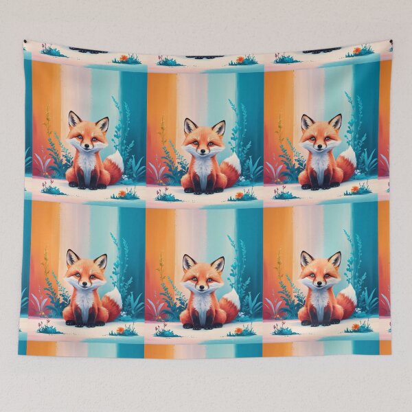Artikelvorschau, Süßer Fuchs. Entzückender Fuchs, Aquarellfuchs, Fuchszeichnung, Blumenfuchs, Fuchsbild entworfen und verkauft von FoxVibes.
