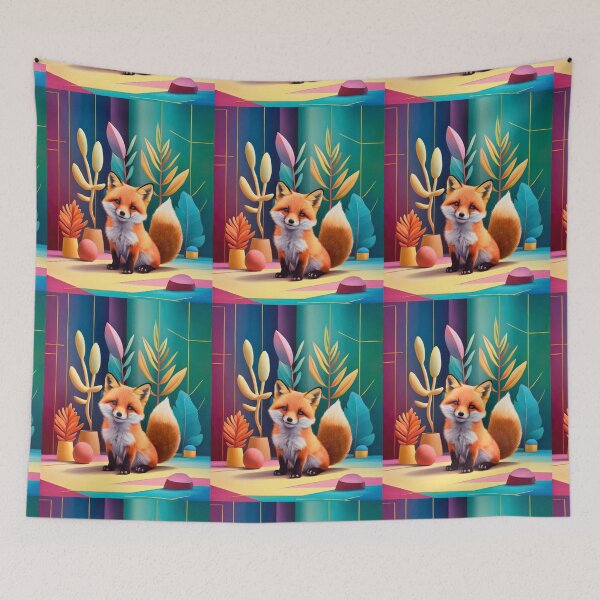 Artikelvorschau, Süßer Fuchs. Entzückender Fuchs, Aquarellfuchs, Fuchszeichnung, Blumenfuchs, Fuchsbild entworfen und verkauft von FoxVibes.