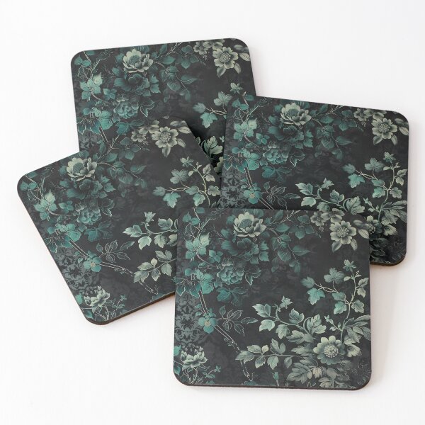 Item preview, Emerald green Dark Moody Florals designed and sold by gothart.