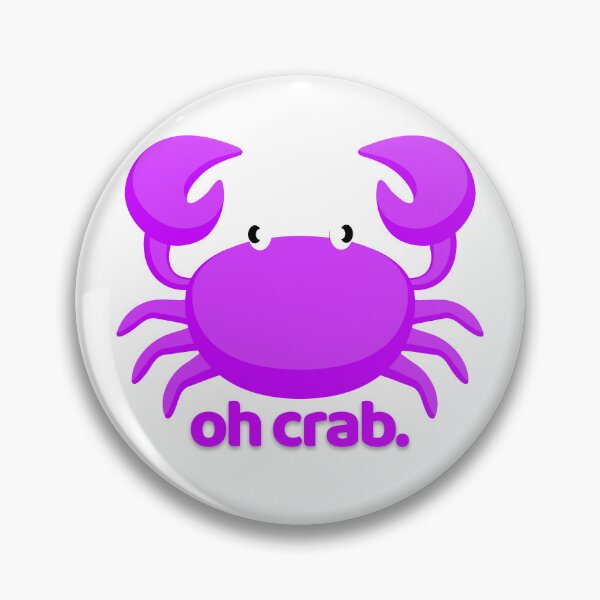 Aperçu de l'œuvre Crabe violet clair aux yeux loufoques et la légende oh crabe créée et vendue par KonopSK.