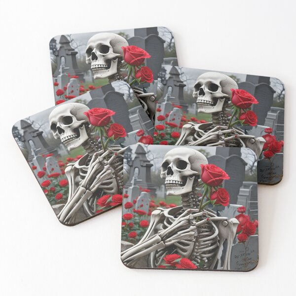 Item preview, Skeleton with Roses in a Graveyard designed and sold by BougieSouthern.