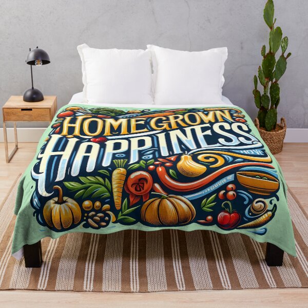 Item preview, Homegrown Happiness, typography designed and sold by maxmaj.