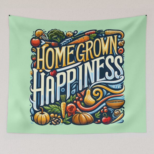 Item preview, Homegrown Happiness, typography designed and sold by maxmaj.