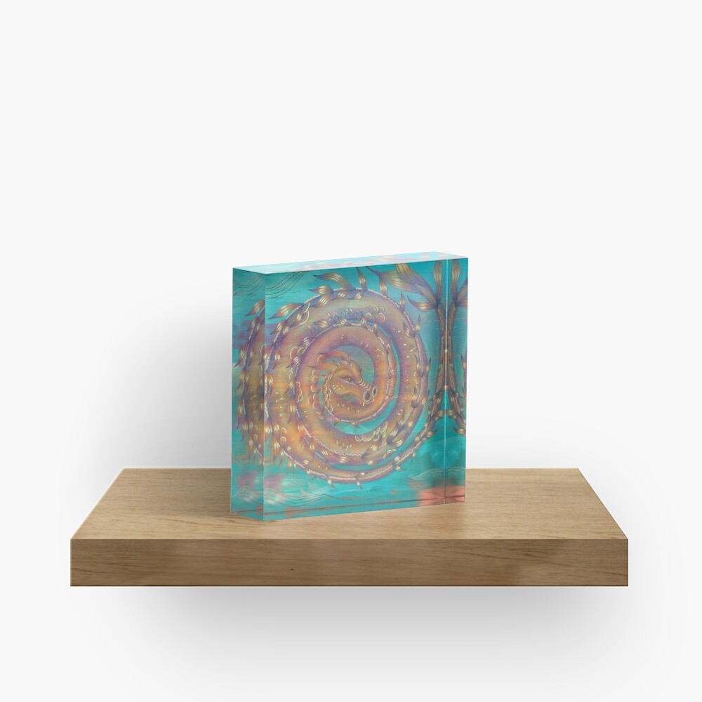 Dragon Spiral Acrylic Block