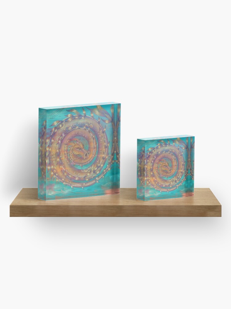 Alternate view of Dragon Spiral Acrylic Block