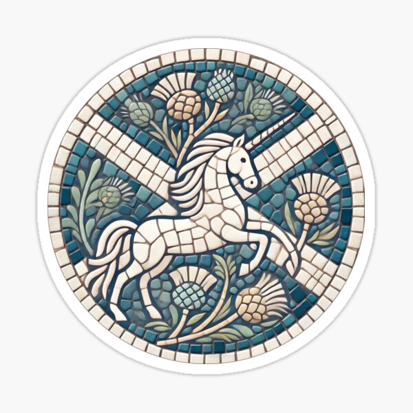 Artikel-Vorschau von Schottisches Einhorn, Mosaik-Stil, designt und verkauft von Rebalancer.