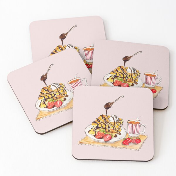 Item preview, Waffle With Chocolate Saucse and Strawberry Ice Cream designed and sold by Green2711.