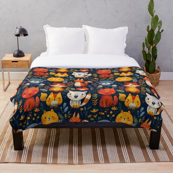 Item preview, cute colorful animals in dark background pattern designed and sold by PrintablePalace.