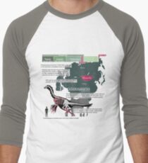 Therizinosaurus Infographic Men's Baseball ¾ T-Shirt