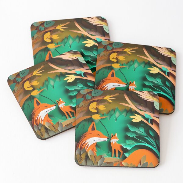 Item preview, Cute Fox Paper Cut Digital Art designed and sold by PaintedPixels01.
